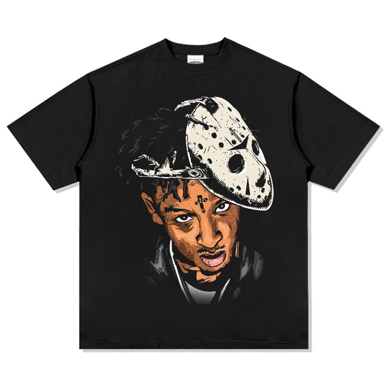 New york hip hop shop vintage 21 savage print short sleeve t-shirt