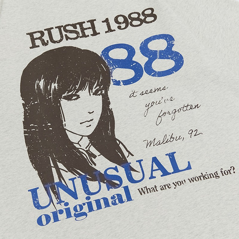 90s West Coast Hip Hop Fashion T Shirts Vintage Hand Drawn Comic Portrait Print Short Sleeve T-Shirt