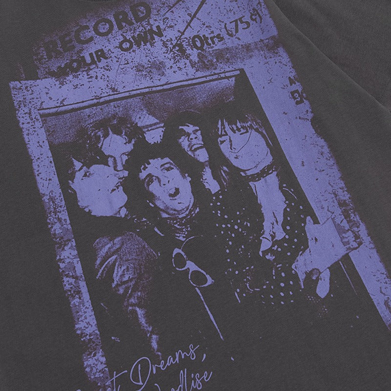 90s West Coast Hip Hop Fashion T-Shirts Vintage Old Gothic Print Crew Neck T-Shirt