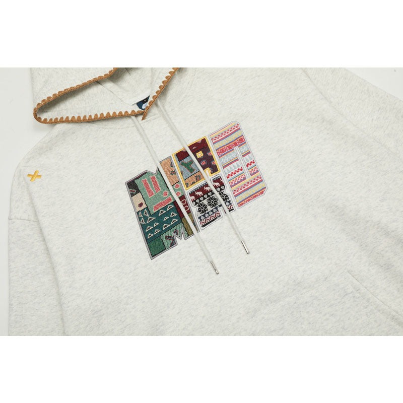 Streetwear Hoodie Vintage Embroidered Hooded Sweater Loose Hoodie
