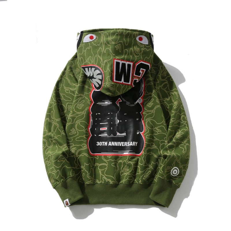 Ape Hoodie Autumn/Winter Camouflage Shark Hooded Cardigan Sweater Jacket