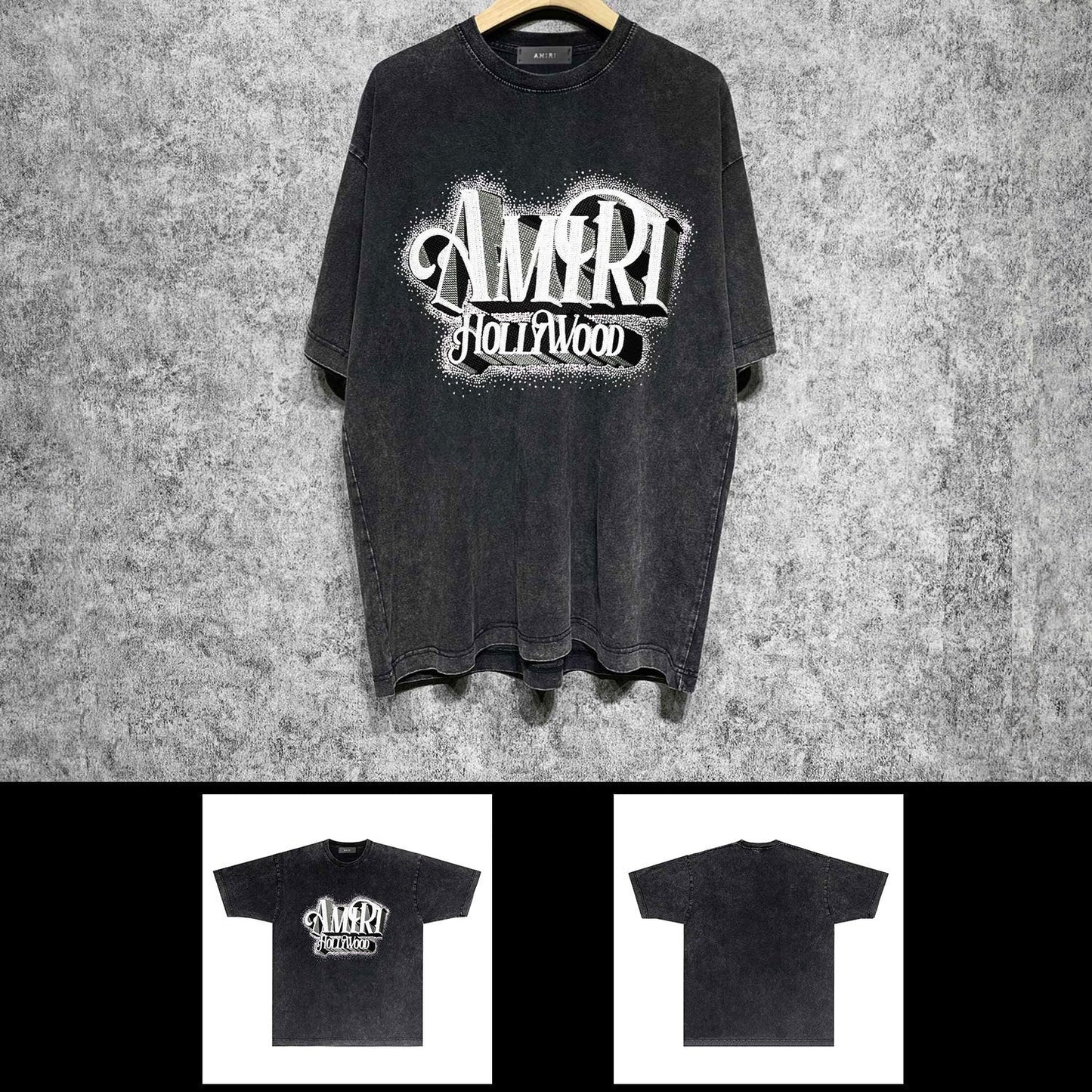 Amiri washed t-shirt stereo hollywood short sleeves