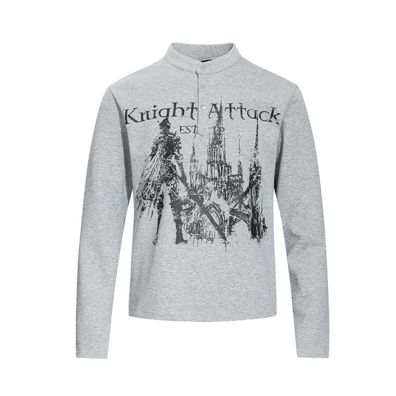Unisex long-sleeved shirt autumretro dark printing
