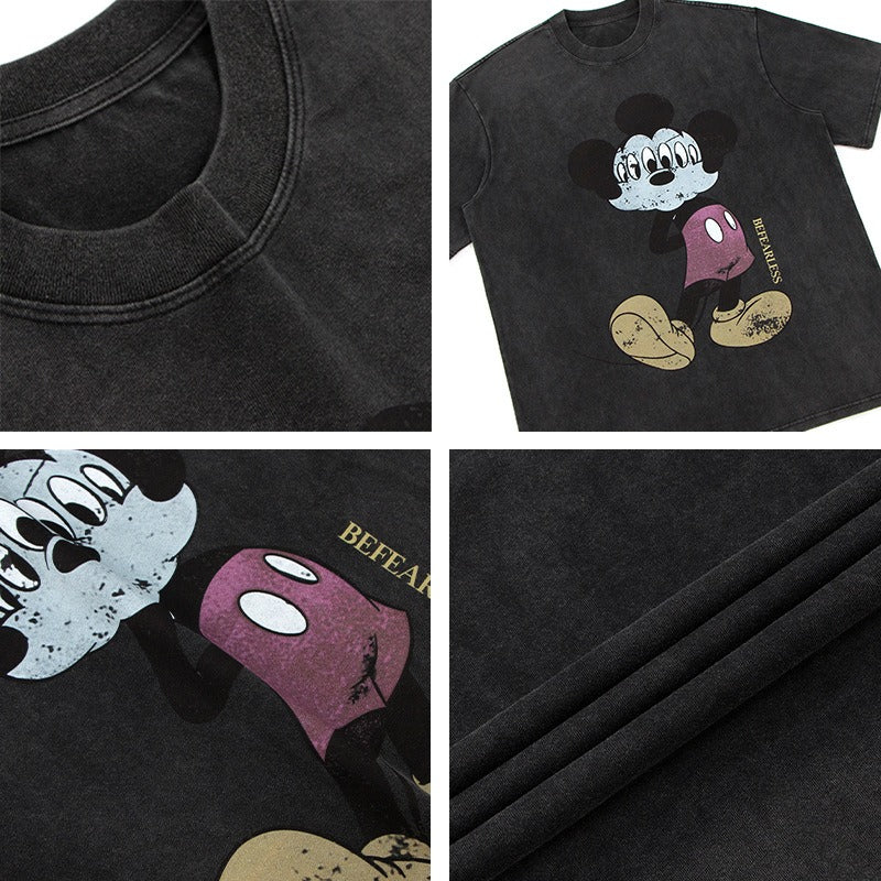 80s And 90s Vintage T Shirts Vintage Washed Funny Cartoon Short Sleeve T-Shirt