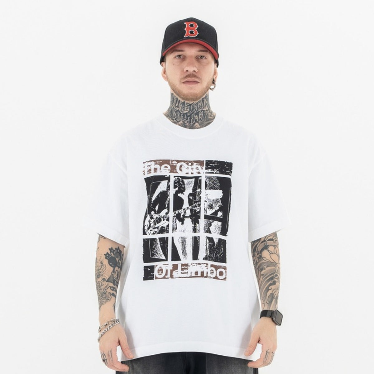Vintage College Shirts Summer Flash Print Casual Loose Short Sleeve T-Shirt