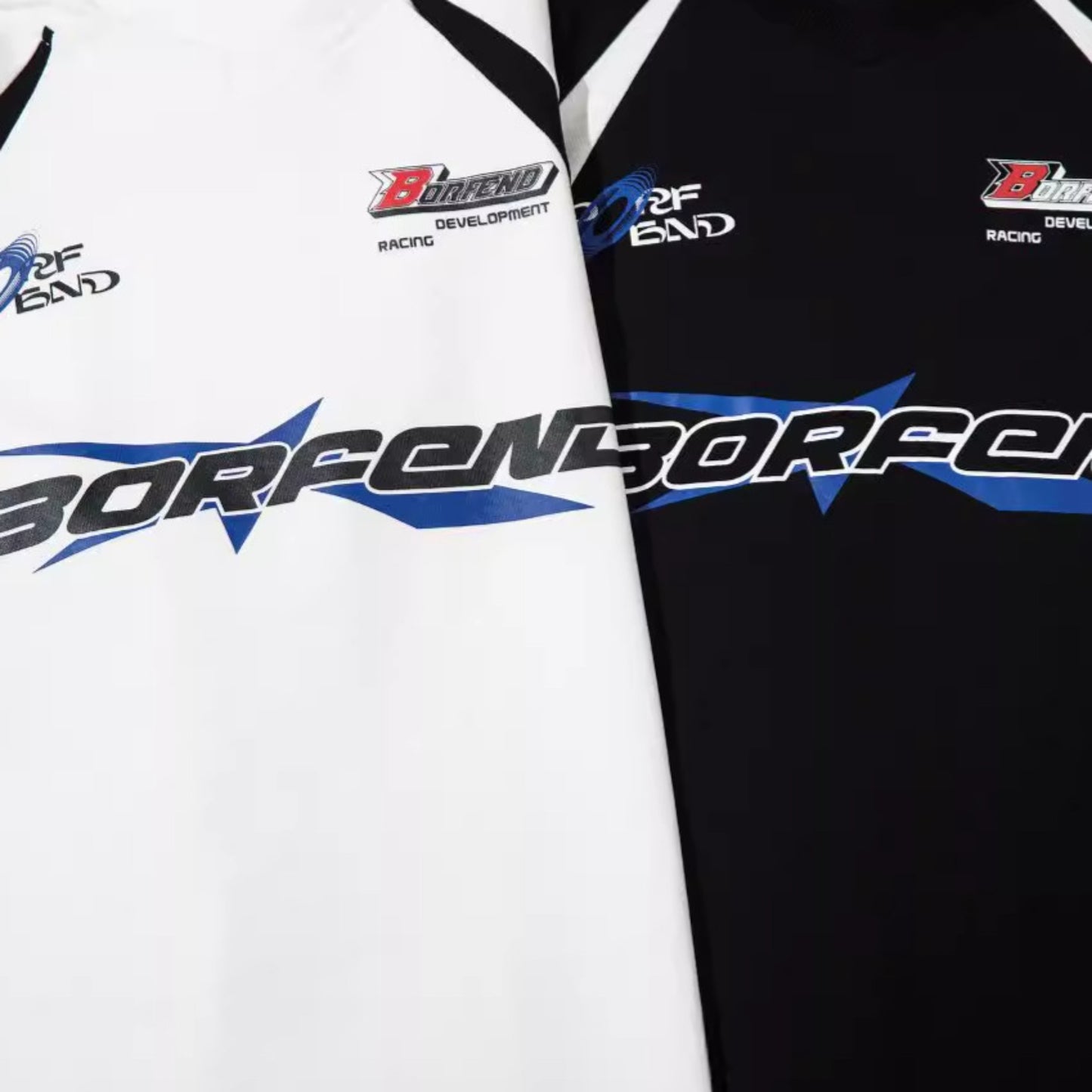 Racing oversized t shirt retro t-shirt print lapel