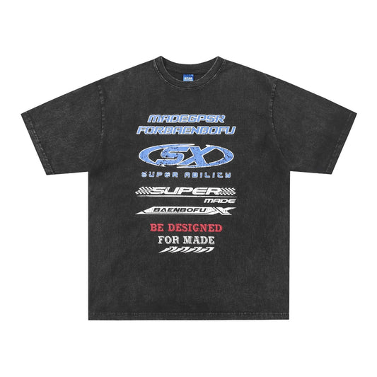 T shirt vintage usa summer retro washed old t shirt short sleeve