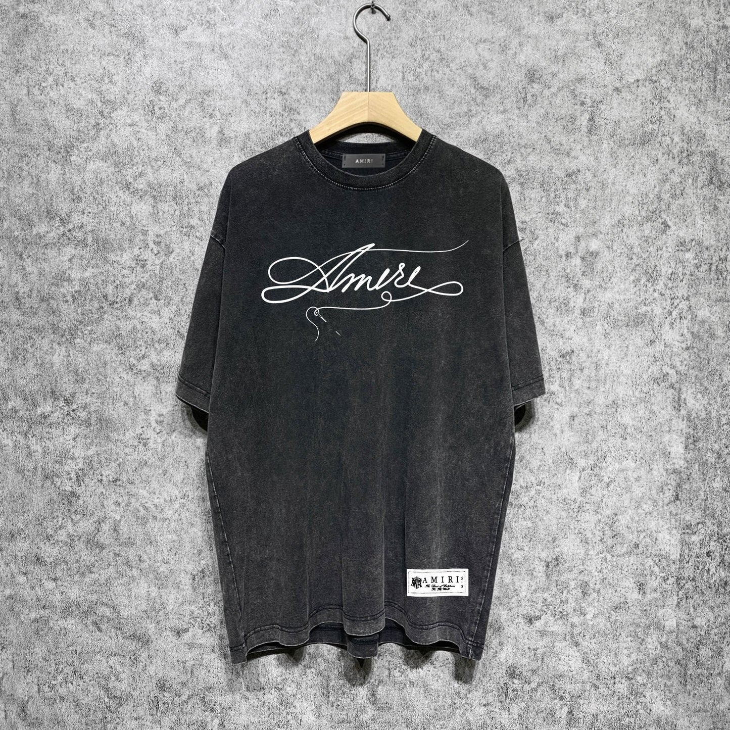 Amiri washed t-shirt needleworkletterprinting short sleeves