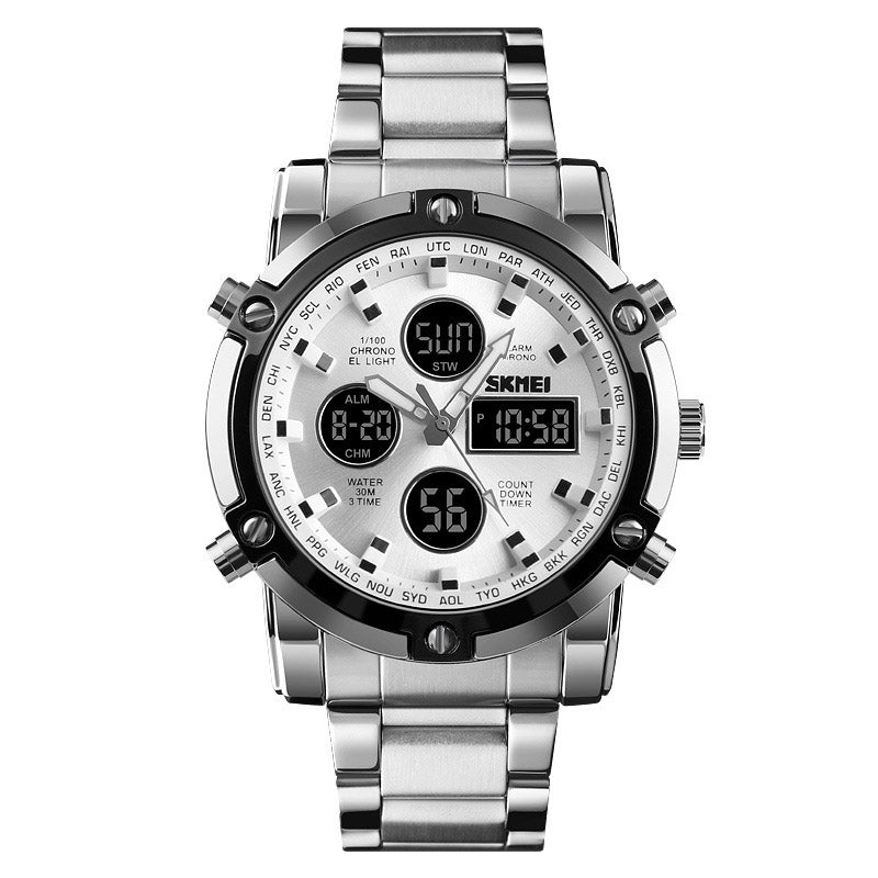 Analog-Digital Watch Fashion Business Waterproof Men's Electronic Watch
