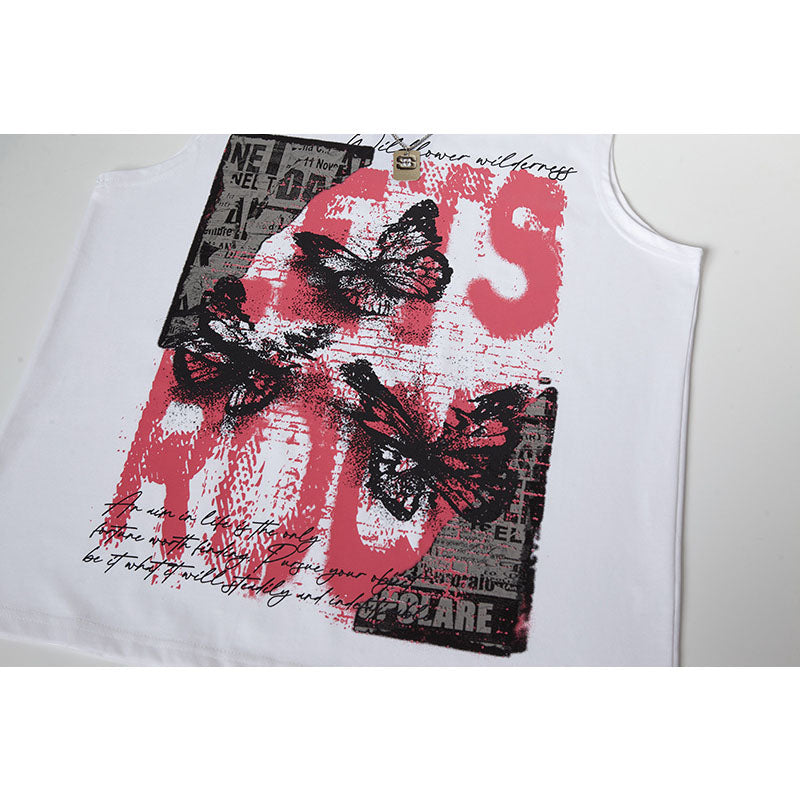 Casual Street Wear Vintage Sleeveless T-Shirt