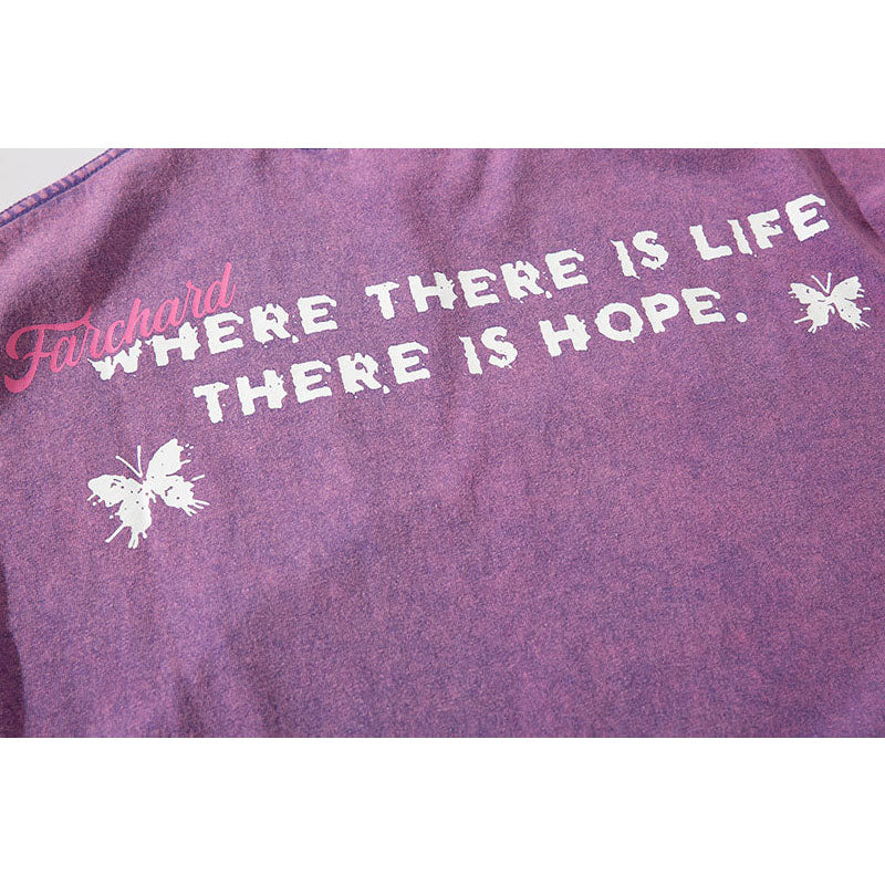 Vintage Tišö Rt Butterfly Graffiti Washed Short Sleeve T-Shirt