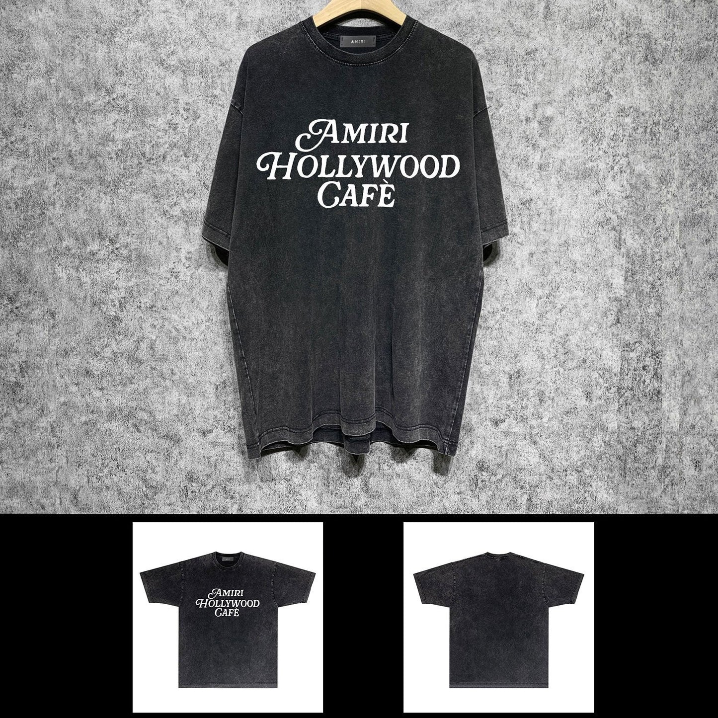 Amiri washed t-shirt hollywood font short sleeve