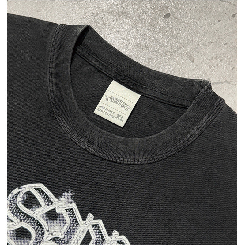 Marcas streetwear usa vintage hip hop pop smoke print short sleeve t-shirt