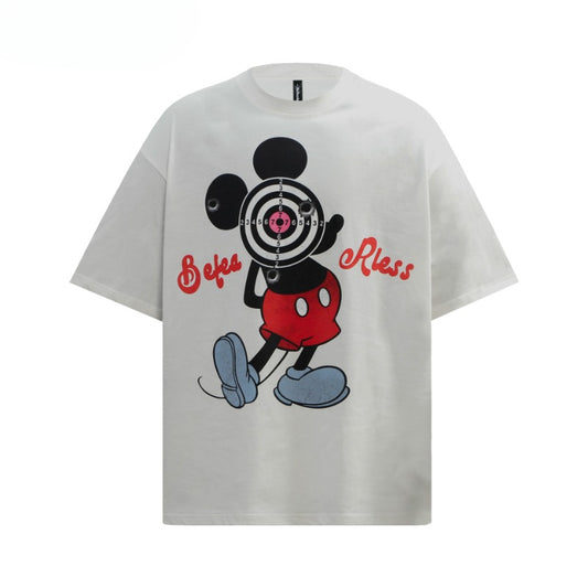 80s And 90s Vintage T Shirts Vintage Washing Water Old Fun Cartoon Short Sleeve T-Shirts