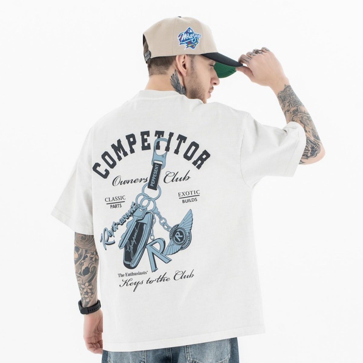 Vintage College Shirts Hip Hop Oversize Short Sleeve Tee