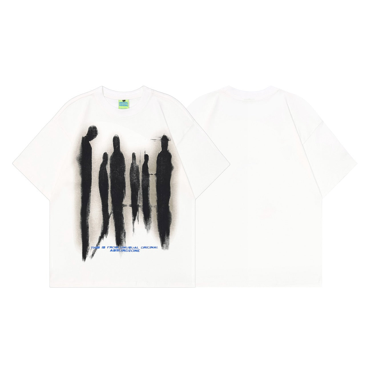 90s West Coast Hip Hop Fashion T Shirts Abstract Shadow Design Half Sleeve Top