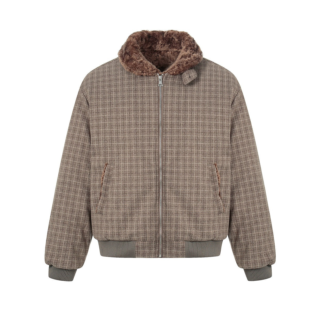 Unisex Down Jacket Winter Fleece Collar Padded Jacket Vintage Old Money Style