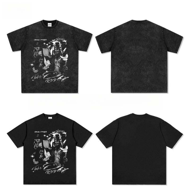 Cool t rapper BC hip hop rap takeoff print short sleeve vintage wash