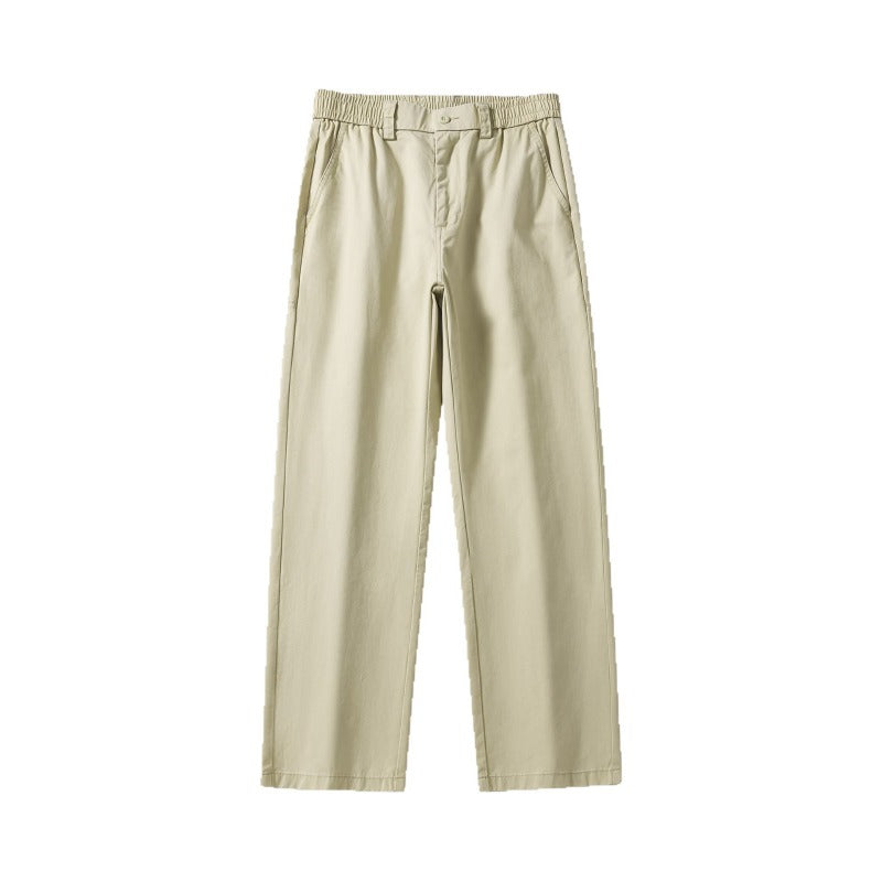 Men Casual Pants Spring Straight Retro Loose Wide Leg Pants