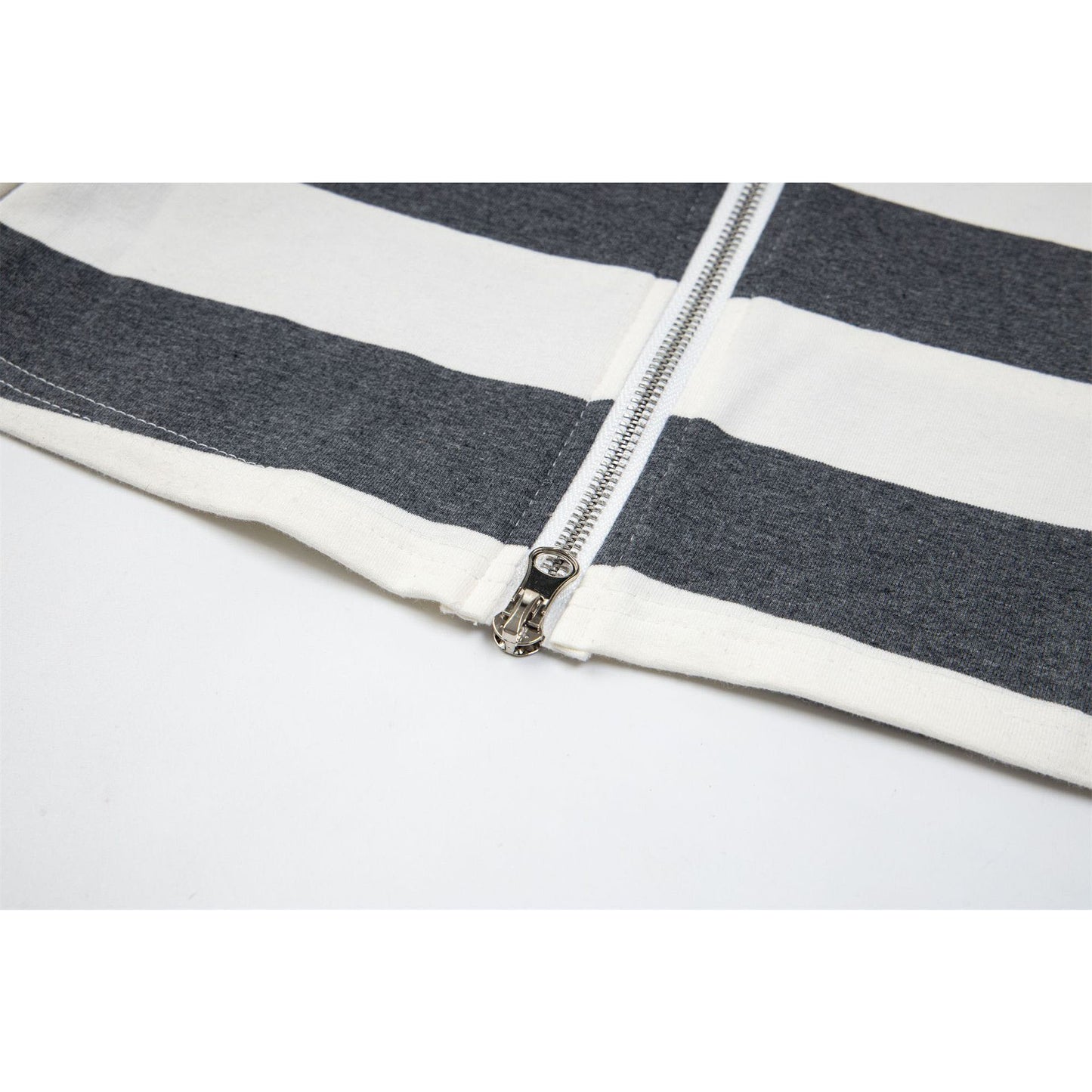 New York Hip Hop Style Striped Short Cardigan Jacket Hooded Sweater Top