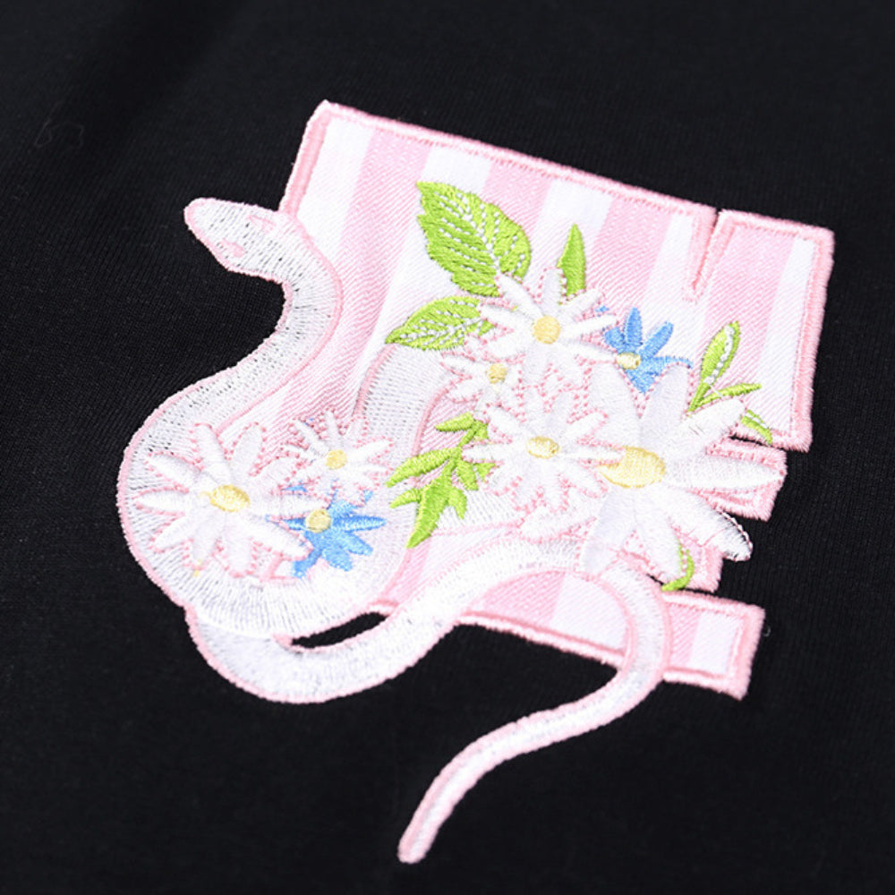 T shirt vintage usa vintage embroidered flower short sleeve t-shirt