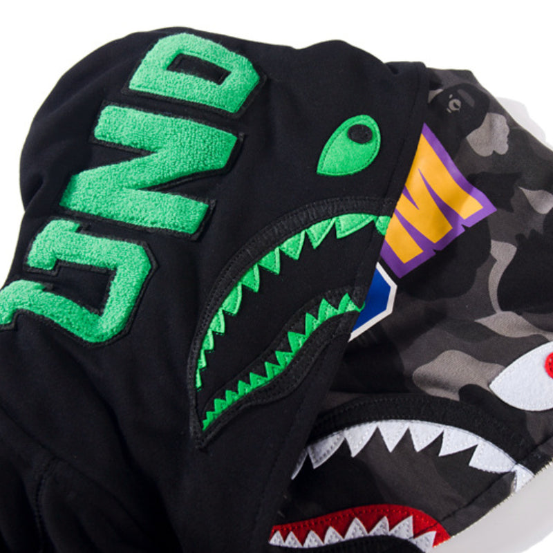 Ape Hoodie Zip Cardigan Double Hat Shark Sweater Jacket