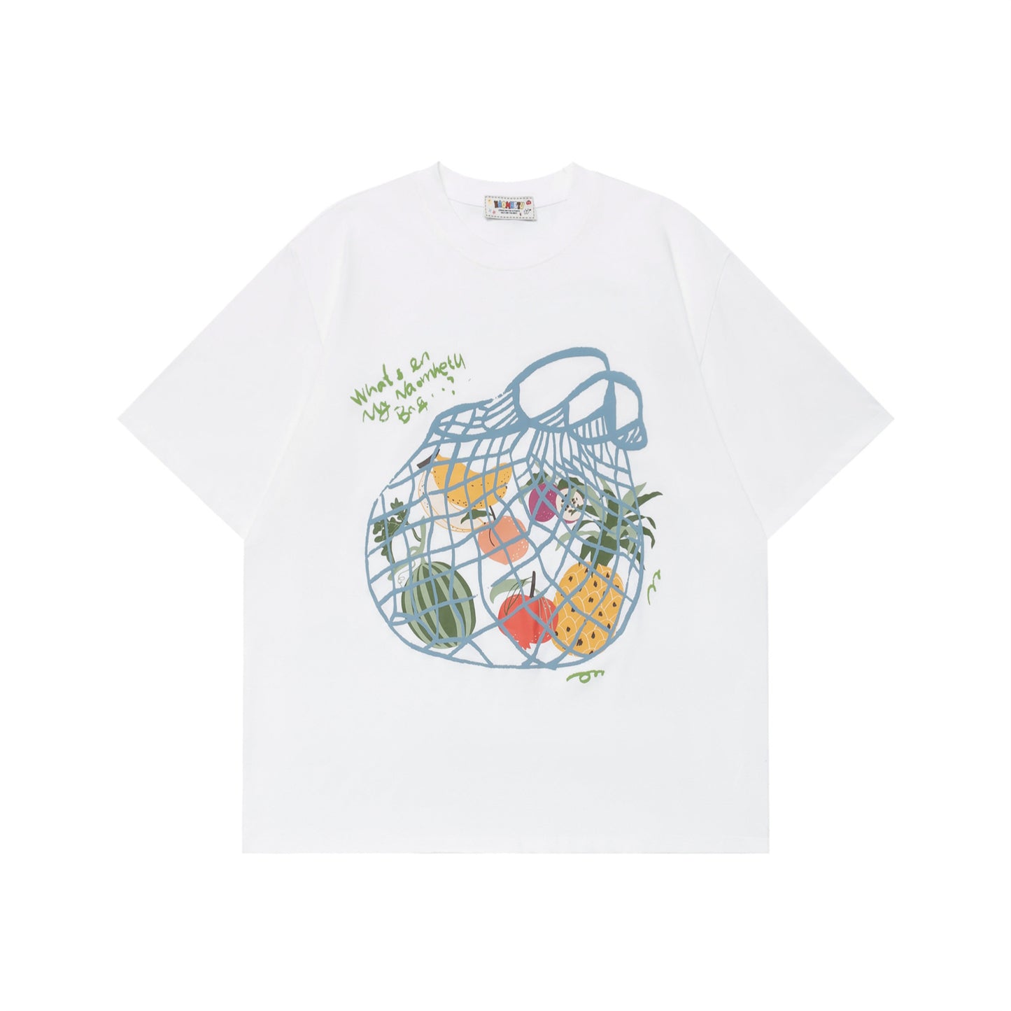 Vintage tarz t shirt fruit print short sleeve t-shirt oversize summer casual top