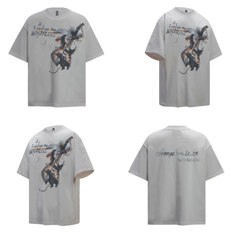 80s And 90s Vintage T-Shirts Vintage Rock Guitar Short Sleeve T-Shirts