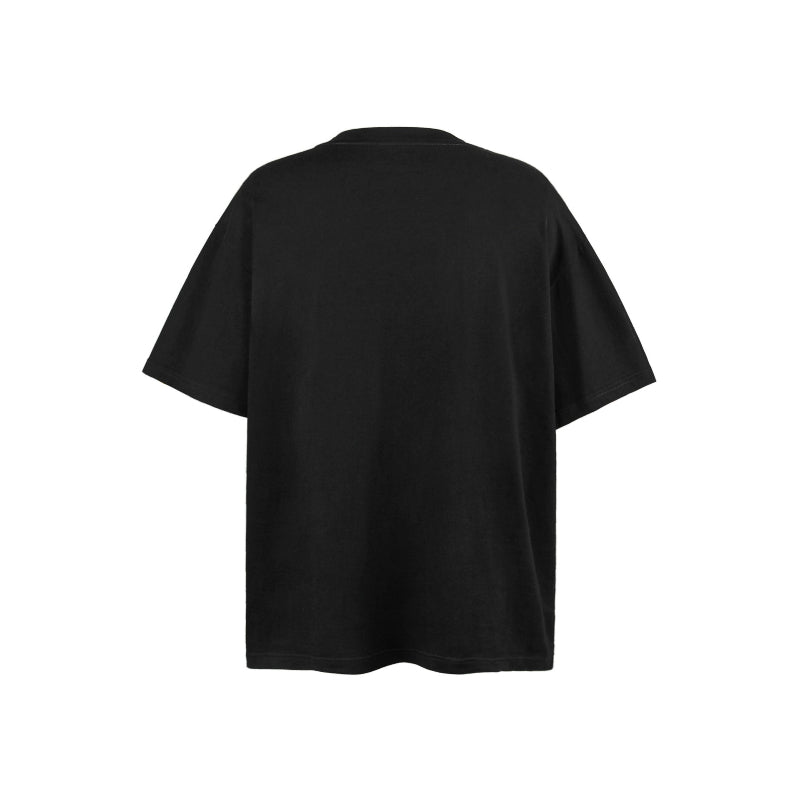 American vintage street T-shirt portrait print men's loose spring and summer half-sleeved shirt