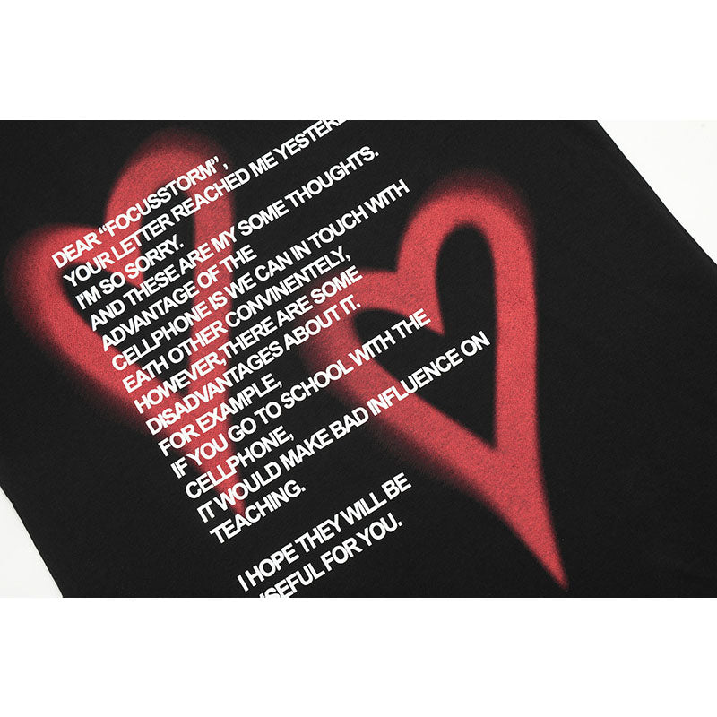 Marcas De Streetwear Love Letter Print Short Sleeve T-Shirt