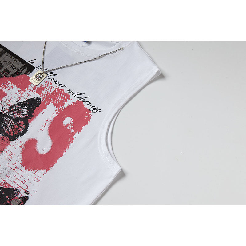 Casual Street Wear Vintage Sleeveless T-Shirt