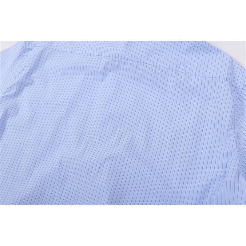 Casual Street Wear Vertical Striped Short Sleeve Shirt Summer Loose Casual Shirt