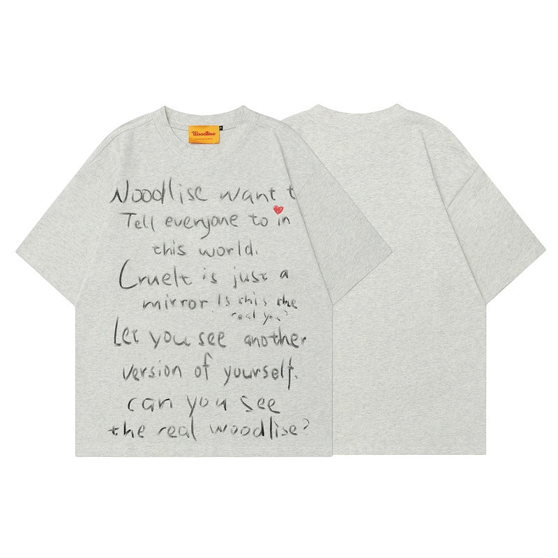 90s West Coast Hip Hop Fashion T Shirts Alphabet Graffiti Print Short Sleeve T-Shirts