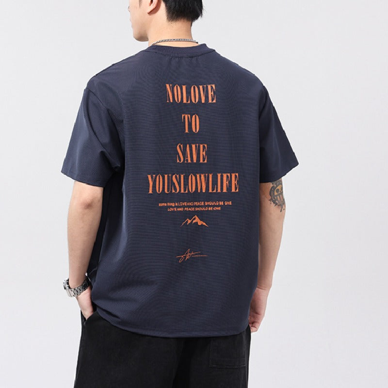 Mens T-shirts Summer Loose Printed Top