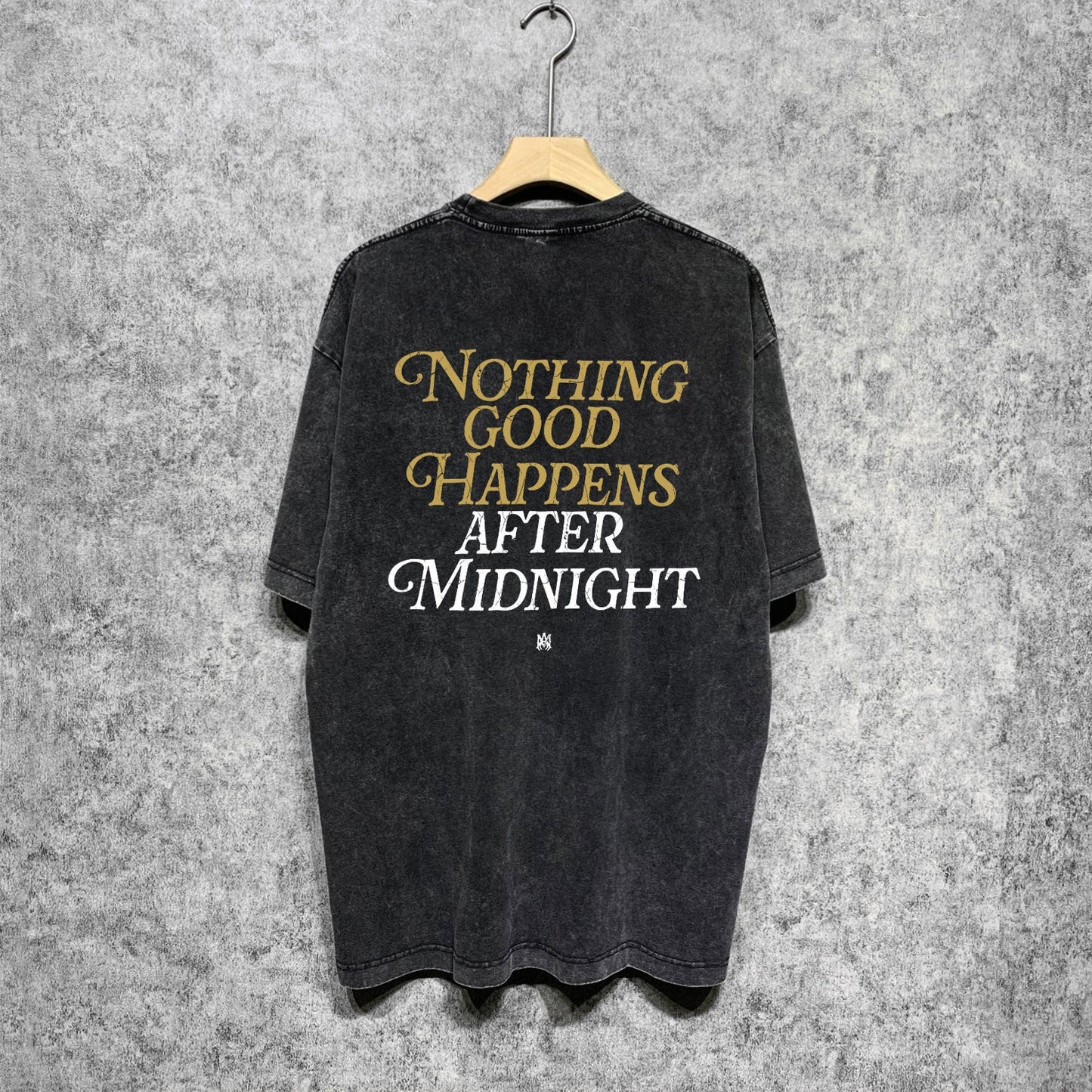 Amiri washed t-shirt earth letter short sleeve