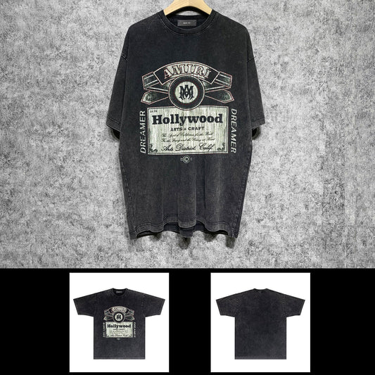 Amiri washed t-shirt hollywood short sleeve