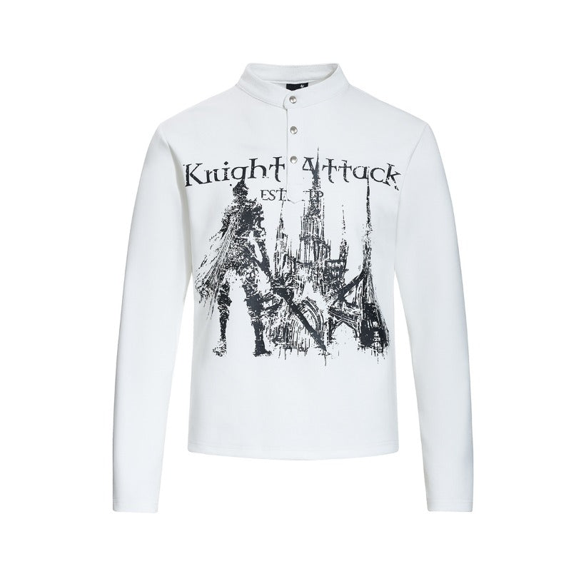 Unisex long-sleeved shirt autumretro dark printing
