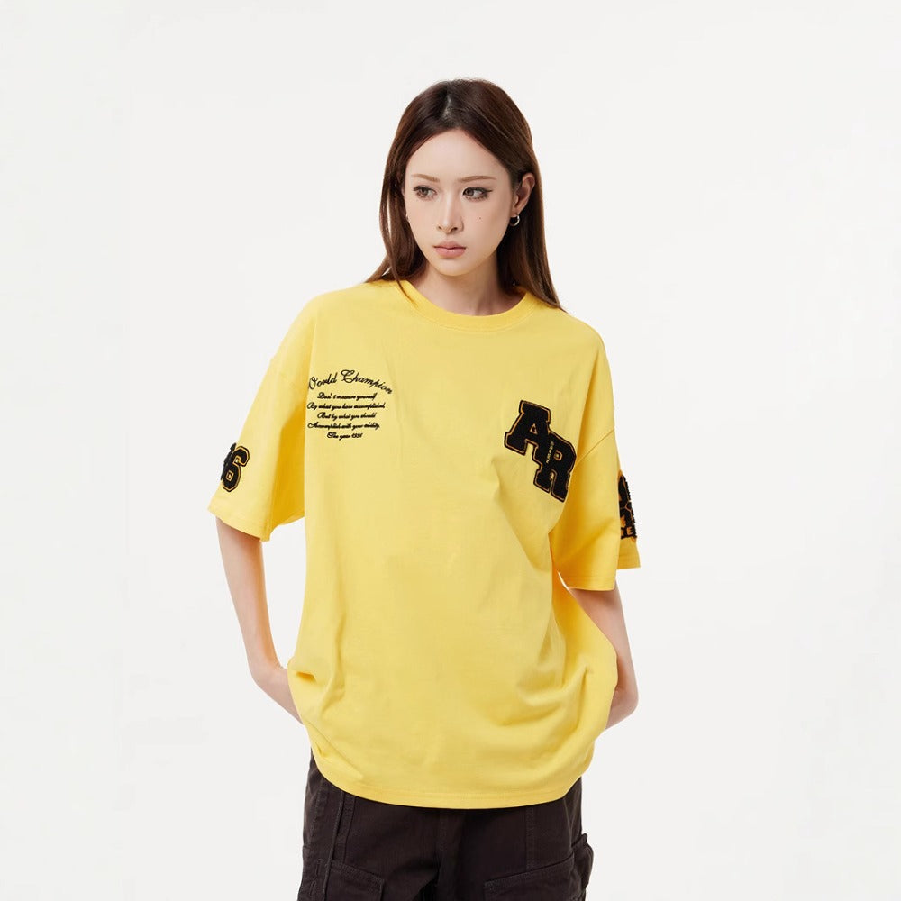 Nostalgia T-Shirts Embroidered Short Sleeve T-Shirt Summer Loose Top
