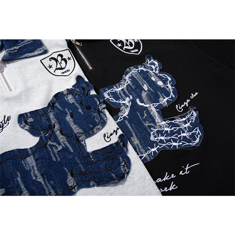 US drip outfits Summer Vintage Dog Casual Loose Short Sleeve T-Shirts