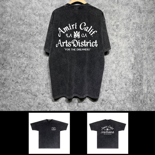 Amiri washed t-shirt artistic word short sleeves