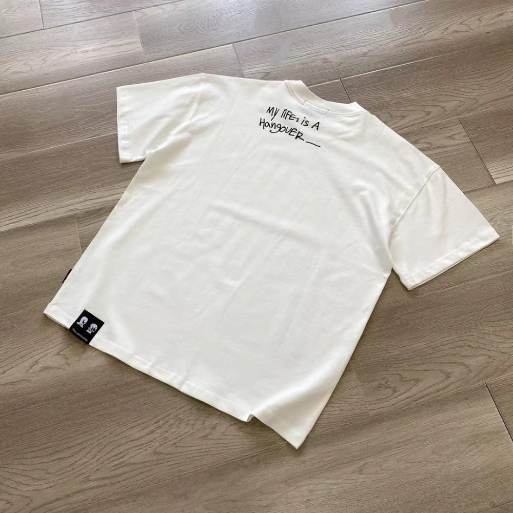 Streetwear Eua t shirt cotton cyberpunk print summer loose vintage couple top