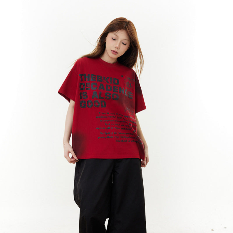 Hip Hop Clothes New York Letter Print Short Sleeve T-Shirt Summer Oversize Loose Casual Top