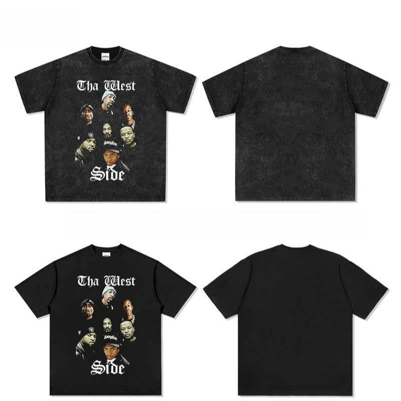 New york hip hop shop west coast hip hop rap Old School print short sleeve t-shirt BBOY
