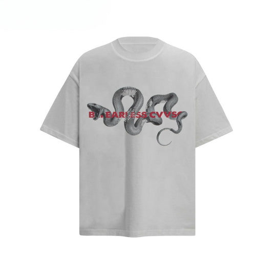 80s And 90s Vintage T Shirts Old Snake Print Short Sleeve T-Shirts