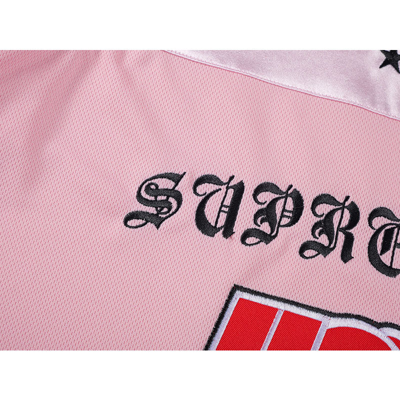 Racing oversized t shirt racing embroidered V-neck sports jersey short-sleeved t-shirt