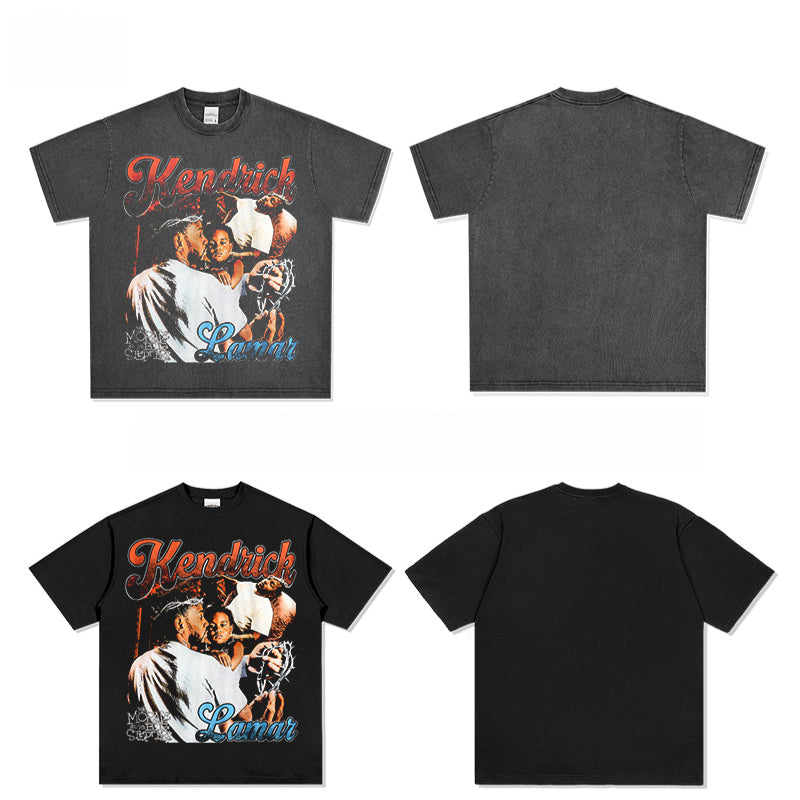 New york hip hop shop vintage hip hop kung fu kendrick print short sleeve t-shirt