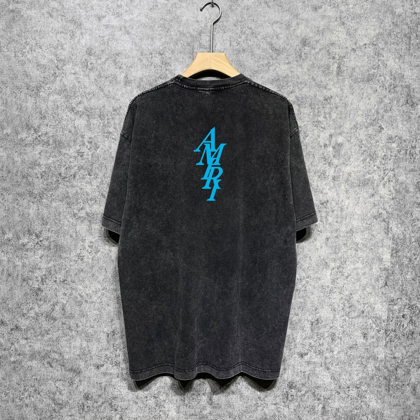 Amiri washed t-shirt vertical letterprinting short sleeves