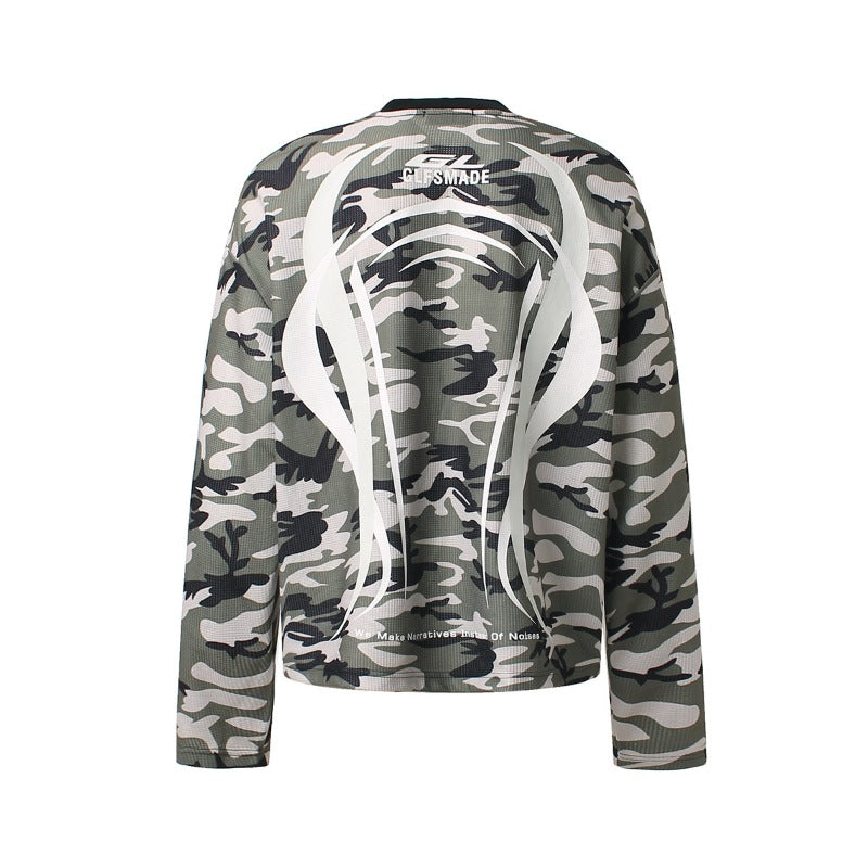 Unisex long-sleeved shirt autumretro camouflage