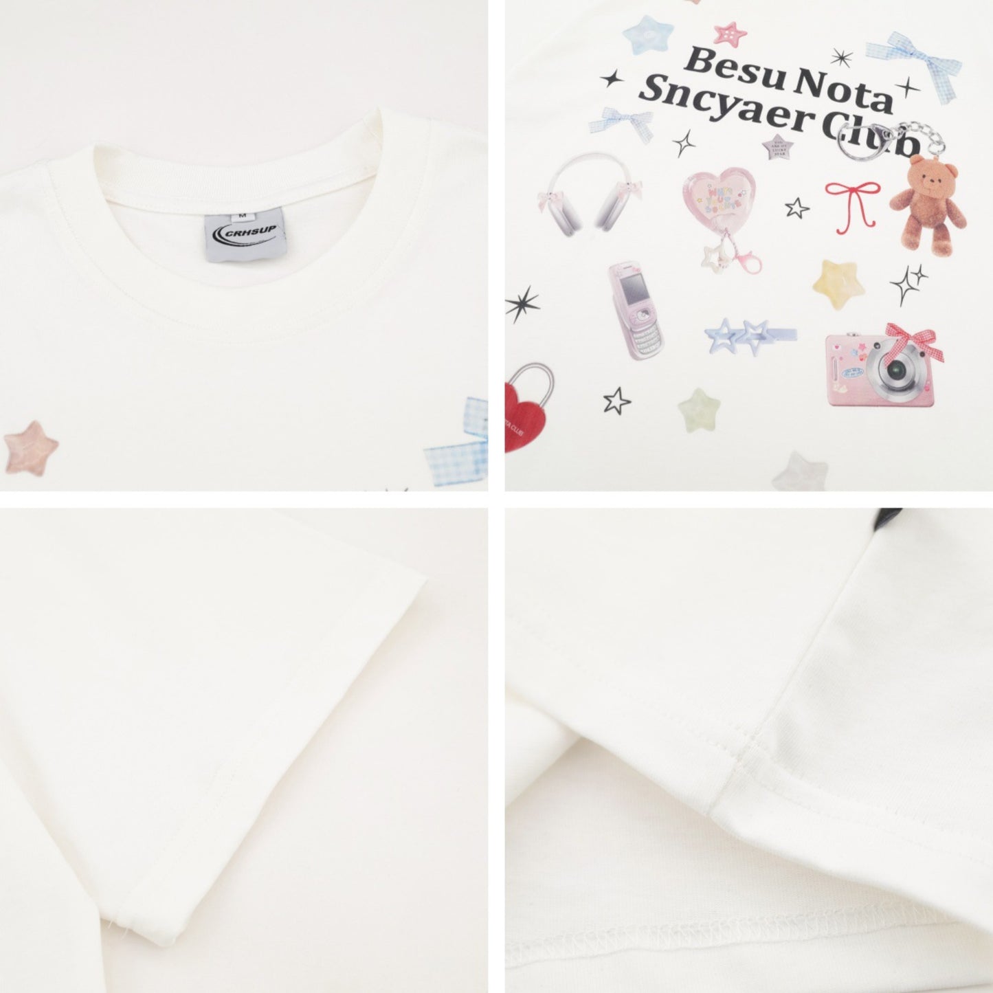 Distorted vintage short-sleeved t-shirt summer loose casual top