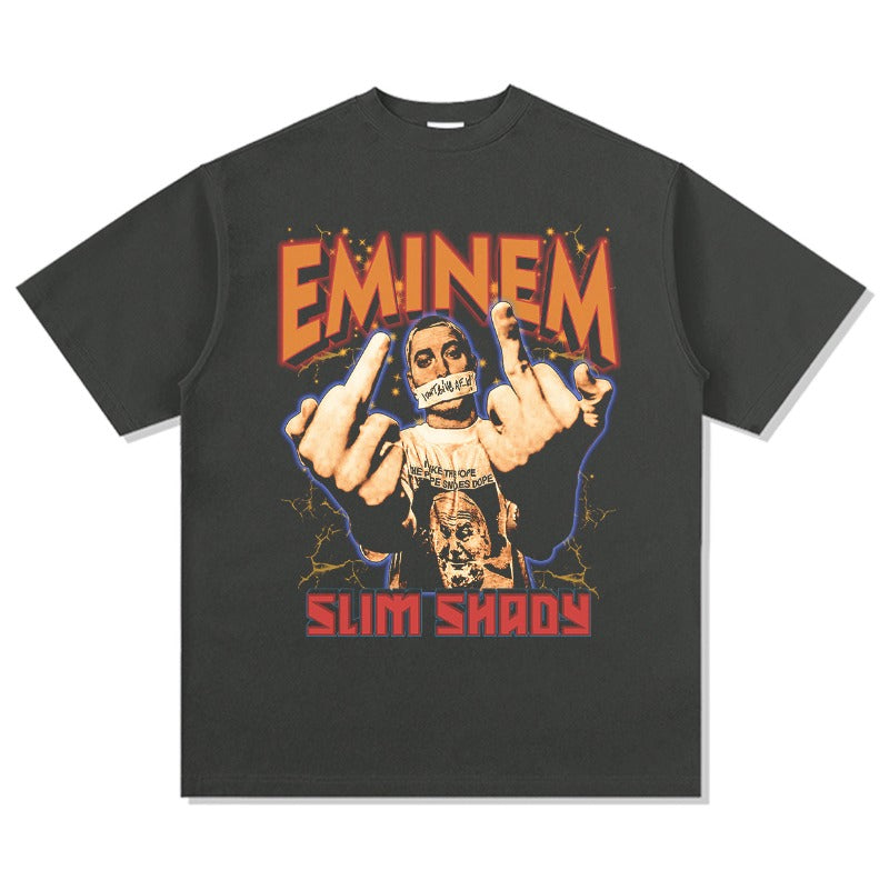 New york hip hop shop vintage hip hop Eminem print short sleeve t-shirt